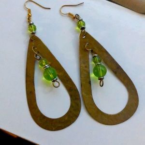 bronze and green earrings